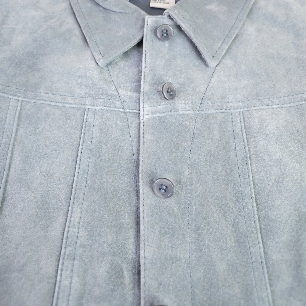 Vintage J Marco Tailored Suede Jacket in Cool Blue Size Large